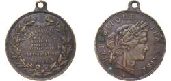 World Coins - France Third Republic 1882 Medal - SOUVENIR DE GRAND CONCOURS Bronze 8g XF