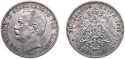World Coins - Germany Grand-duchy of Baden Second Empire 1912 G 3 Mark - Frederick II Silver (.900) Karlsruhe Mint (835199) 16.65g AU KM 280 J 39