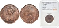 World Coins - China Hong Kong British colony 1877 1 Cent - Victoria Bronze Royal Mint (Tower Hill) (2000000) 7.53g NGC AU 50 KM 4.1