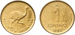 World Coins - Argentina Federal Republic 1985 1 Centavo (Weight	4 g) Brass Buenos Aires Mint (76081568) 3.96g UNC  KM 96.1 CJ 393 CJ 394.1 Schön 96