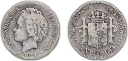 World Coins - Spain Kingdom 1894 PGV 1 Peseta - Alfonso XIII (2nd portrait) Silver (.835) Madrid Mint (1044000) 4.82g VF  KM 702