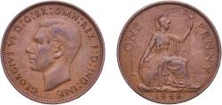 World Coins - Great Britain United Kingdom Kingdom 1948 1 Penny - George VI (with 'IND:IMP') Bronze Royal Mint (Tower Hill) (63961200) 9.49g XF  KM 845 Sp 4114