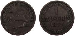 World Coins - Germany States Kingdom of Hannover Georg V 1858 B 1 Groschen 2.1g