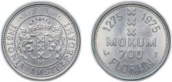 World Coins - Netherlands 1975 Florijn - Amsterdam 700 years Copper-nickel 4.63g BU