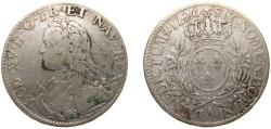 World Coins - France Kingdom 1726 A 1 Écu - Louis XV Silver (.917) Paris Mint (8114701) 29.1g VF Dy royales 1675 GadR 321 KM 486 Ciani 2117