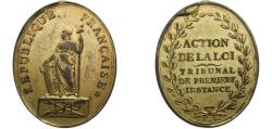 World Coins - France Third Republic ND Medal - TRIBUNAL DE PREMIERF INSTANCE Mount Removed  Brass 20.6g XF