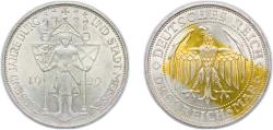 World Coins - Germany - 1871-1948 Weimar Republic 1929 E 3 Reichsmark (Meissen) Silver (.500) (200000) 15.07g UNC KM 65 J 338