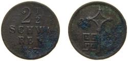 World Coins - Germany City of Bremen German states 1853 2½ Schwaren Copper (141848) 3g VF KM 234