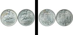 World Coins - Spain Nationalist Government 1941 10 Centimos - Iberian rider (2 coins) Aluminium (97.5% aluminium, 2.5% copper) Royal Mint of Spain (247981000) 3.71g AU  KM 766 Schön 24