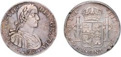 World Coins - Mexico Spanish colony 1809 Mo TH 8 Reales - Fernando VII Silver (.903) Mexico City Mint 26.85g AU  KM 110