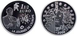 World Coins - France Fifth Republic 2006 1½ Euro (Journée de l'Europe) Silver (.900) Paris Mint (31517) 22.2g PF KM2037