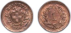 World Coins - Switzerland Federal State 1930 B 1 Rappen (Wreath; bronze) Bronze (95% copper, 4% tin, 1% zinc) Bern Mint (2500000) 1.47g UNC HMZ 2 1215 Divo/Tob19 326 KM 3 Schön 15 Y 18 Kahnt/Sc
