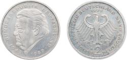 World Coins - Germany Federal Republic of Germany 1999 A 2 Deutsche Mark (Franz Josef Strauss) Copper-nickel clad nickel Berlin Mint (70000) 7g UNC KM 175 J 450 Schön 174