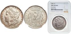 Us Coins - United States Federal republic 1896 1 Dollar "Morgan Dollar" Silver (.900) (.100 copper) Philadelphia Mint (9967000) 26.73g NGC UNC PCGS 7240