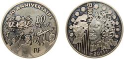 World Coins - France Fifth Republic 2011 10 Euro (Music Day) Silver (.900) (4609) 22.2g PF KM 1790