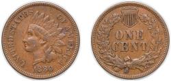 Us Coins - United States Federal republic 1880 1 Cent "Indian Head Cent" Bronze (38961000) 3.11g XF KM 90a Schön 117a