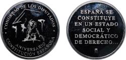 World Coins - Spain Kingdom ND Medal - Aniversario Constitución Española Silver (.925) Madrid Mint 27g PF