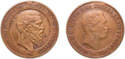 World Coins - Germany Kingdom of Prussia 1888 Frederick III death memorial Copper 22.3g XF