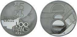 World Coins - France Fifth Republic 1994 15 ECUs / 100 Francs Opening of the Channel Tunnel