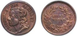 World Coins - Germany ND (1842 - 1873) Spiel Marke - Friredrich von Schiller Copper 2.41g VF