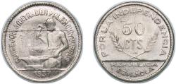 World Coins - Santander, Palencia and Burgos, Provinces of 1937 50 Centimos (Santander, Palencia y Burgos) Copper-nickel (100000) 2.48g AU KM 1.1 KM 1.2 Cal 17