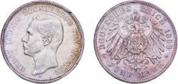 World Coins - Germany Grand Duchy of Hesse-Darmstadt Second Empire 1898 A 5 Mark - Ernest Louis Silver (.900) Berlin Mint (37000) 27.75g AU  KM 369 J 73 Dav GT III 711