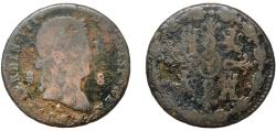 World Coins - Spain Kingdom 1832 8 Maravedis - Fernando VII (2nd portrait) Copper Segovia 10.59g F  KM 486.1 Cal 1672