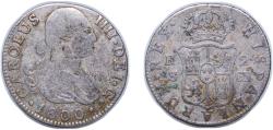 World Coins - Spain Kingdom 1800 S CN 2 Reales - Carlos IV Silver (.806) Madrid Mint 5.7g VF KM 430.2