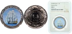 World Coins - Spain Kingdom 2018 M 1.5 Euro (Spanish Ship) Copper-nickel (10000) NGC MS 67  KM 1415
