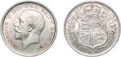 World Coins - Great Britain Kingdom 1919 ½ Crown - George V (1st type) Silver (.925) (10266700) 14.2g UNC KM 818.1 Sp 4011