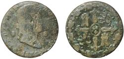 World Coins - Spain Kingdom 1824 8 Maravedis - Fernando VII (2nd portrait) Copper Segovia Mint 10.93g VF  KM 486.1