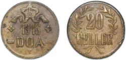 World Coins - German East Africa German colony 1916 T 20 Heller - Wilhelm II (Tabora Emergency Coinage) Brass Tabora Mint 11.89g XF KM 15a