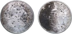 World Coins - Bolivia Spanish colony 1787 PTS PR 8 Reales - Charles III Silver (.903) Potosi Mint 26.5g VF Chopmarked KM 55