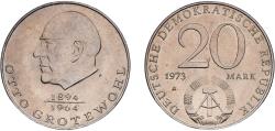 World Coins - Germany German Democratic Republic Democratic republic 1973 A 20 Mark (Otto Grotewohl) Nickel brass Berlin Mint (2534724) 15.11g UNC  KM 47 Schön 45 J 1548 AKS 29