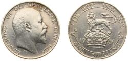World Coins - Great Britain United Kingdom 1906 1 Shilling - Edward VII Silver (.925) (10791000) 5.65g XF KM 800 Sp 3982