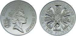 World Coins - Bailiwick of Guernsey Dependency of the British Crownlocated Elizabeth II 1986 2 Pounds 1986 Commonwealth Games