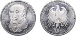 World Coins - Germany Federal Republic of Germany 1981 G 5 Deutsche Mark (Freiherr vom Stein) Copper-nickel clad nickel Staatliche Münze Baden-Württemberg Mint (6500000) 10g UNC KM 155 J 430 Sc