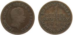 World Coins - Germany States Kingdom of Prussia Friedrich Wilhelm IV 1846 A 1 Silber Groschen 2.1g