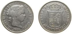 World Coins - Spain Kingdom 1866 40 Centimos de Escudo - Isabel II Silver (.810) Madrid Mint 5.2g VF KM 628.2