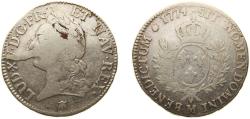 World Coins - France Kingdom 1774 M 1 Écu - Louis XV Silver (.917) Toulouse Mint 28.8g VF Dy royales 1685 GadR 323 Ciani 2129