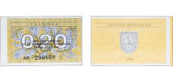 World Coins - Lithuania Republic 1991 0.20 Talonas ("Coupon") Paper UNC P 30