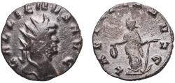 Ancient Coins - Rome Roman Empire 260 - 268 BI Antoninianus - Gallienus (LAETITIA AVG; Laetitia) Billon Mediolanum Mint 2.15g VF  RIC V.1 226 RCV III 10250