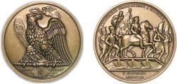 World Coins - France Fifth Republic ND Medal - Napoléon Ier traverse le Rhin sur un pont de bateaux à Mayence (Restrike) Bronze 51.08g UNC