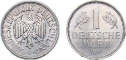 World Coins - Germany Federal Republic of Germany 1971 F 1 Deutsche Mark Copper-nickel (75% Copper, 25% Nickel) (28275000) 5.43g UNC KM 110 J 385 Schön 108