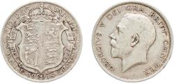 World Coins - Great Britain United Kingdom Kingdom 1918 Half/½ Crown - George V (1st type) Silver (.925) Royal Mint (Tower Hill) (29079500) 14.06g XF  KM 818.1 Sp 4011