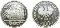 World Coins - Poland People's Republic 1980 MW 100 Złotych (Dar Pomorza; Trial Strike) Silver (.625) Warsaw Mint (4000) 16.5g PF  KM Pr392 ParM P399a Fischer Po P236b