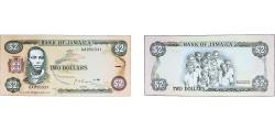 World Coins - Jamaica 1990 2 Dollars (L.1960; all white numerals) Paper UNC P 60