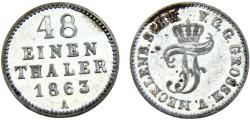 World Coins - Germany States Grand duchy of Mecklenburg-Schwerin Friedrich Franz II 1863 A ¹⁄₄₈ Thaler