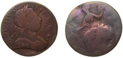 World Coins - Great Britain United Kingdom 1771-1775 1 Farthing - George III (1st issue) Copper Royal Mint (Tower Hill) 5.2g VF KM 602 Sp 3775