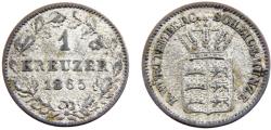 World Coins - Germany States Kingdom of Württemberg Karl I 1865 1 Kreuzer